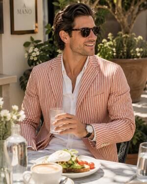 Montedoro | Striped Linen-Blend Blazer